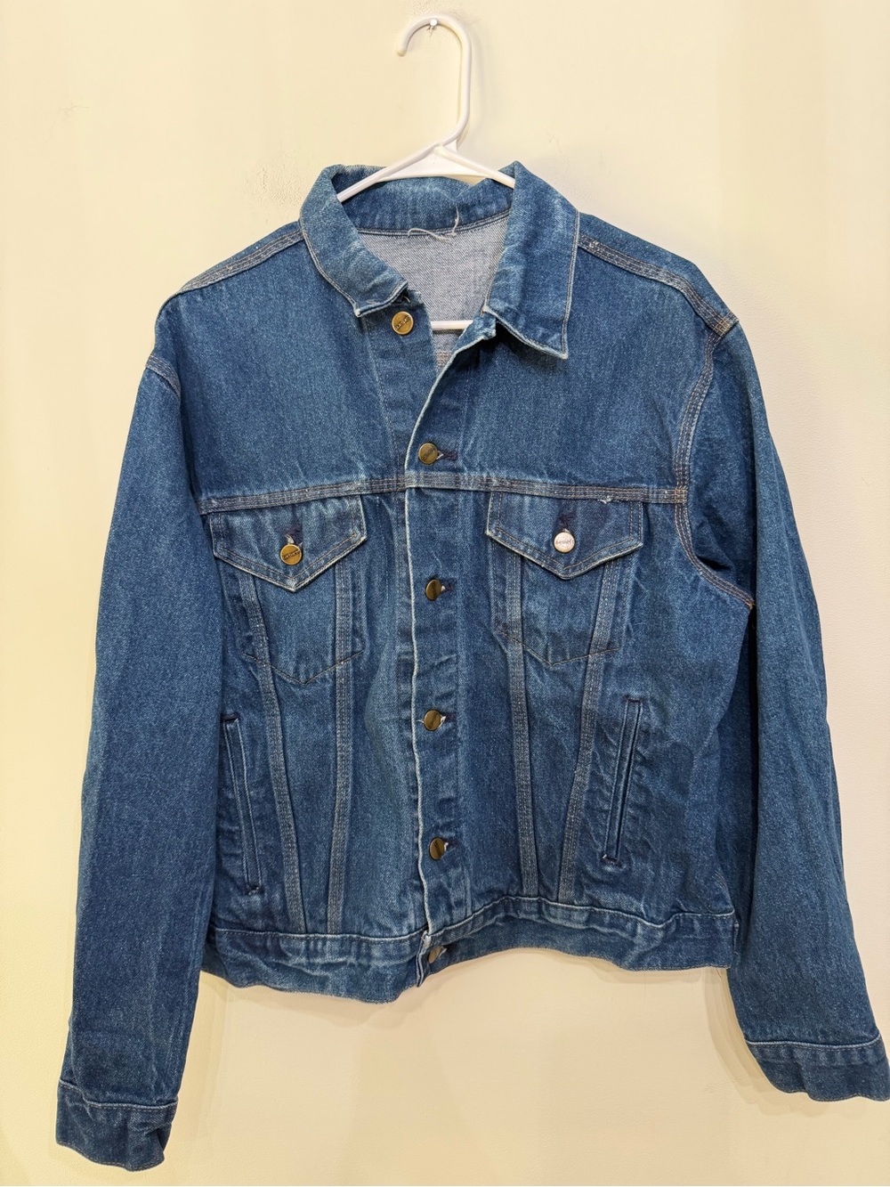 Vtg 80s ? Carhartt Jean Jacket Denim Trucker Dark Wash Streetwear Men’s L?